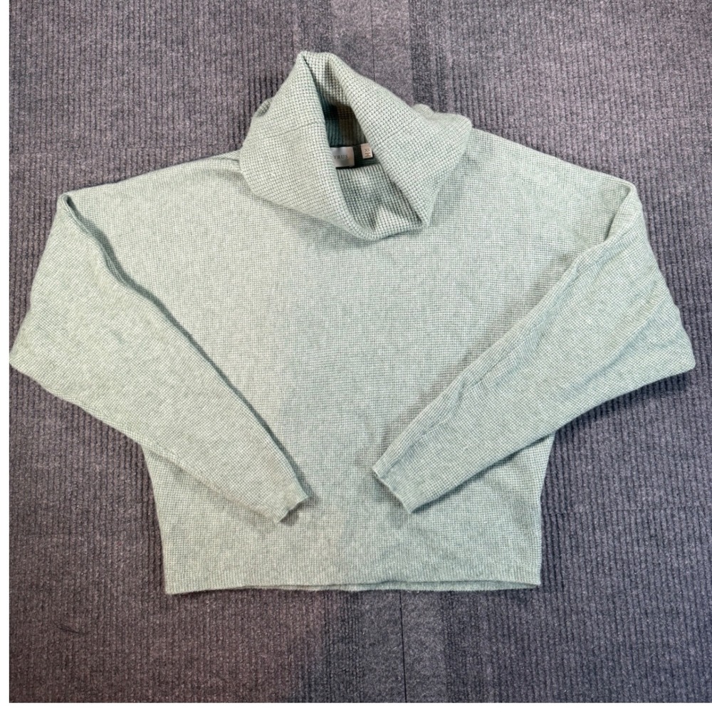 Cyrus Sage Green Waffle Knit Cowl Neck Sweater XS CV142016G